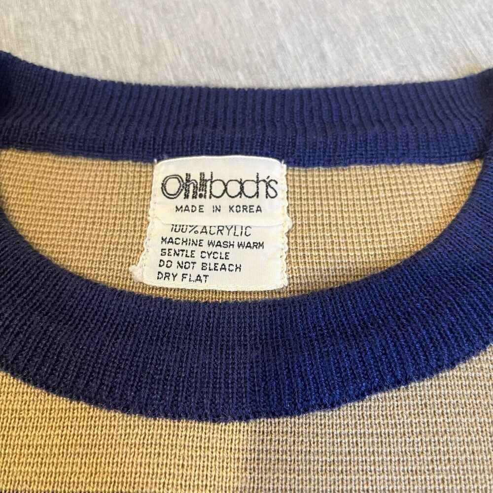 VINTAGE OHRBACH'S Men's Large Striped Sweater - Picture 4 of 10